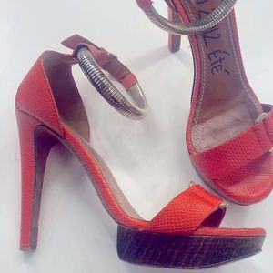 Orange Lanvin heels